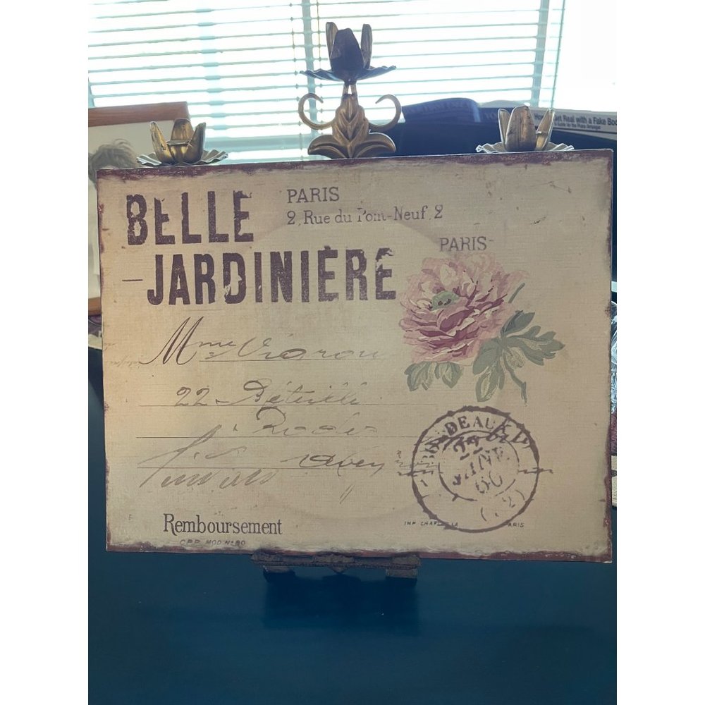 Beautiful French Shabby Metal Wall Tin